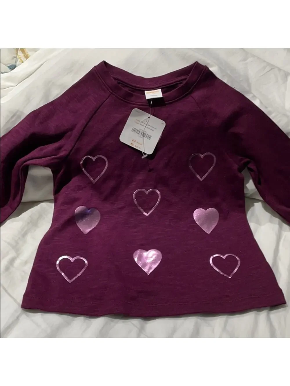 Gymboree 4t plum pink heart sweatshirt NWT